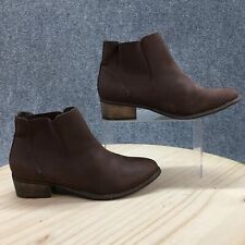 Diba Boots Womens 8 M Ankle Chelsea Booties 4470811 Brown Faux Leather Pull On for sale  Shipping to South Africa