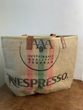 Nespresso Jutowa torba na zakupy Uchwyty ze sztucznej skóry 19"x14" Nowe statki gratis na sprzedaż  Wysyłka do Poland
