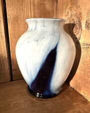 white glass large vase blue for sale  Portland