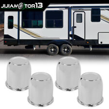 Fit For 3.18" Rims Center Bore Trailer Rim 4pcs Chrome Push Through Center Caps , used for sale  Shipping to South Africa