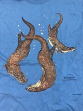 Camiseta River Otters talla grande mamíferos linda nutria, usado segunda mano  Embacar hacia Argentina
