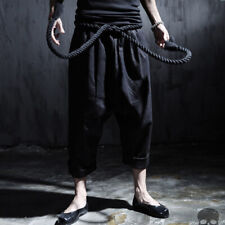 Samurai Loose Baggy Hakama Waist Rope Pants Japanese Mens Casual Black Trousers for sale  Shipping to South Africa