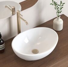 Bathroom Vessel Sink, Bowl Sink White Vessel Sink Oval Bathroom Sink 16" X 13" C for sale  Shipping to South Africa