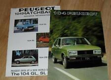 Peugeot 104 brochure for sale  FAREHAM