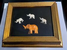 Elephants framed shadow for sale  Acton