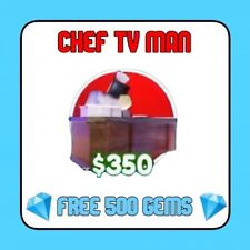 Chef TV Man + 500 GEMS 💎- Toilet Tower Defense - TTD - Fast Delivery for sale  Shipping to South Africa