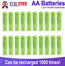 4-20 X pilhas recarregáveis AA 600mAh 1.2V NI-MH luzes de jardim Reino Unido comprar usado  Enviando para Brazil