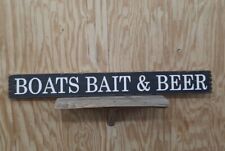 BOATS BAIT & BEER/Rustic/Carved/Wood/Sign/Cabin/Camping/Fishing/Boat Dock for sale  Shipping to South Africa