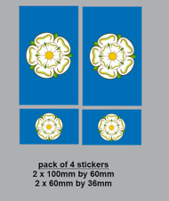 4x Yorkshire Rose County Flaga Znak Samochód Motocykl Van Okno Naklejka winylowa na sprzedaż  Wysyłka do Poland