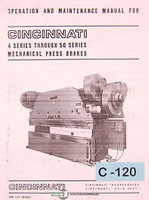 Cincinnati Series 4 y 50, año manual de operaciones y mantenimiento de frenos de prensa  segunda mano  Embacar hacia Mexico