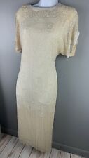 Oleg Cassini Beaded Vintage 70’s Ivory Wedding Engagement Sheath Dress - 10 for sale  Shipping to South Africa