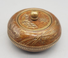 Vintage CLOISONNE Style Brass Decorated Lidded Pot for sale  Shipping to South Africa