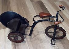Carro de bicicleta de muñeca de metal y madera estilo vintage segunda mano  Embacar hacia Argentina