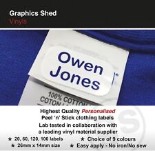 Used, Stick on Clothing Name Labels Clothes School Uniform Care Home for sale  STAFFORD