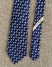 Autêntica gravata de seda de luxo SALVATORE FERRAGAMO elefantes marinha feita na Itália comprar usado  Enviando para Brazil