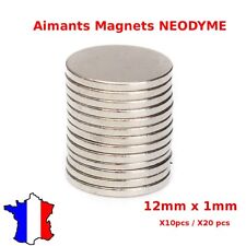 Lot Aimant Neodyme Neodium Disque Rond Fort Puissant Super Magnet N50 12mm X 1mm d'occasion  Gémozac