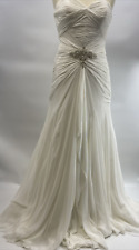 Enzoani Dorothea Ivory Wedding Dress Size 12 Embellished Ruched Bodice     S5, used for sale  Shipping to South Africa