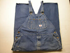 Round House Sz 44x30 Bib Overalls Blue Denim USA Mens Holes Painted(Meas 44X 28) for sale  Shipping to South Africa