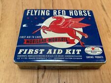 Kit de primeros auxilios vintage Flying Red Horse Mobilgas Mobiloil caja de lata publicidad segunda mano  Embacar hacia Mexico