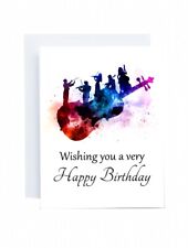 Violinista, contrabaixo 5x7 cartão de feliz aniversário, música de orquestra, presente comprar usado  Enviando para Brazil