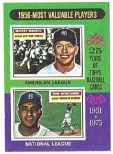 1975 TOPPS BASEBALL --- MINI --- MVP MICKEY MANTLE / DON NEWCOMBE #194, used for sale  Tazewell