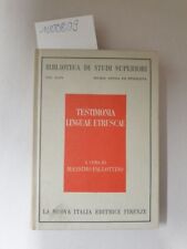 Usado, Testimonia linguae etrusca : (= Biblioteca  di studi superiori, storia antica ed segunda mano  Embacar hacia Argentina