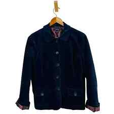 Lands End Velvet Jacket Womens Medium 10-12 Blue Purple Flap Pocket Steampunk for sale  Shipping to South Africa