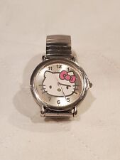 Reloj analógico para mujer Sanrio Hello Kitty HK1402 tono plateado correa elástica de 6" segunda mano  Embacar hacia Argentina