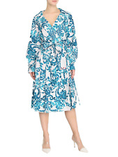 MARINA RINALDI, sukienka z taffetą z nadrukiem, rozmiar MR 27, 18W US, 48 DE, 56 IT na sprzedaż  PL