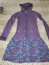 Naartjie Girls 10 Purple Woody Clover Long Sleeve Dress Hooded for sale  Shipping to South Africa