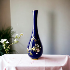Vaso de flores de cerâmica vintage azul cobalto porcelana japonesa comprar usado  Enviando para Brazil