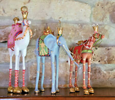 Three Mackenzie Childs Patience Brewster Nativity elephant camel horse Figures for sale  Sun Prairie