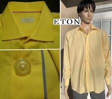 Used, $250 ETON contemporary fit dress shirt yellow check fine 100% cotton 44 men 17.5 for sale  Shipping to South Africa