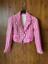 JAQUETA BLAZER FREE PEOPLE CROP CASIUS tweed rosa XS / Reino Unido 8-10 💖 nova preço promocional £188 comprar usado  Enviando para Brazil