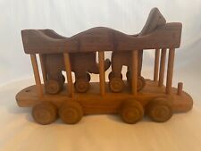 Vagão de trem de circo de madeira feito à mão com elefante e girafa, usado comprar usado  Enviando para Brazil