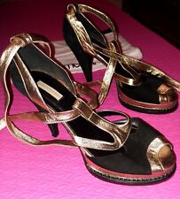8 lace gold black heels for sale  Concord