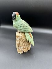 Escultura de papagaio de pedra preciosa em verde, "papagaio vigilante", usado comprar usado  Enviando para Brazil