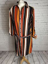 Cameo Rose Shirt Dress Belted Womens Size 12 Orange Red Black (O30) for sale  Shipping to South Africa