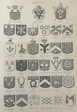 Antique print heraldry for sale  TORRINGTON