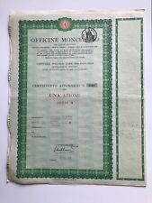 Certificato azionario officine usato  Angera