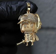 1.30 Ct Round Simulated Diamond Cartoon Characters Pendant 14k Yellow Gold Over for sale  Shipping to South Africa
