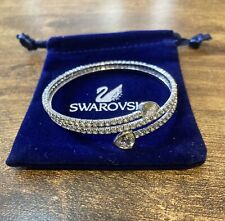 Swarovski Crystal Fully Encrusted Adjustable Twist Silver Tone Bracelet, used for sale  Shipping to South Africa
