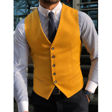 Used, Men Vest Classic Cotton Formal Suit Waistcoat Breasted Vest Men Neck Wedding for sale  Shipping to South Africa