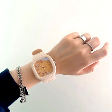 Usado, Relógio de quartzo quadrado digital moda damasco bege impermeável pulseira de silicone novo comprar usado  Enviando para Brazil