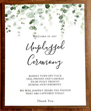 Unplugged ceremony sign for sale  Saint Louis
