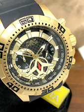 Usado, Relógio masculino Invicta 21738 aviador cronógrafo quartzo ouro pulseira de borracha preta 48mm comprar usado  Enviando para Brazil
