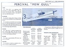Folha de dados Aero Engineering nº. 37 Percival "Mew Gull" comprar usado  Enviando para Brazil
