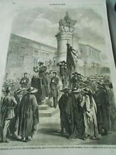 Gravure 1861 - Cérémonie du Quebra Escudo sur le Terreiro de Paco à Lisbonne comprar usado  Enviando para Brazil