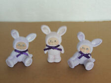 Figura de colección parche de repollo conejo de Pascua cerámica hecha a mano púrpura claro 2 asientos segunda mano  Embacar hacia Argentina