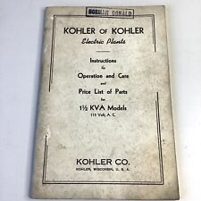 OEM Kohler Electric Plants Generator Instructions 1 1/2 KVA Models, 115 Volt AC for sale  Shipping to South Africa